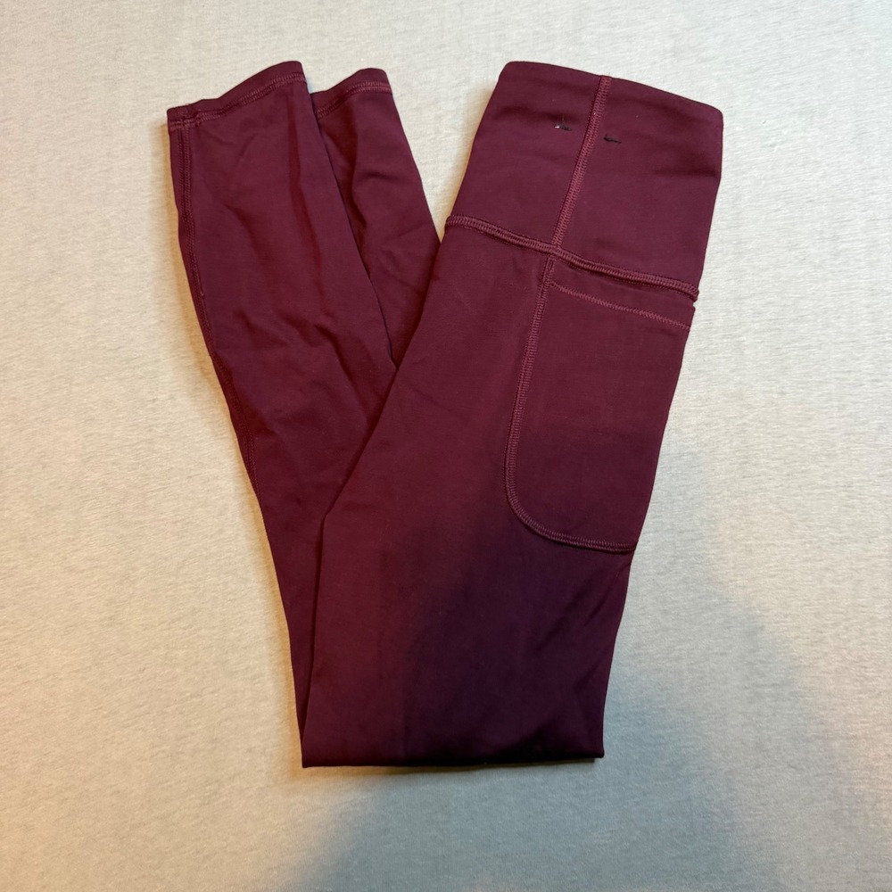 Under Armour Burgundy HeatGear‎ High Waisted Pocket Leggings XS Maroon Fitted